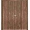 Sartodoors Sliding Closet Double Bi-fold Doors, Planum 0010 Walnut, Sturdy Tracks Moldings Trims Hardware Set,  PLANUM0010DBF-WLN-72 x 84 (4* 18x84) - alternate 1