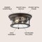 Jonathan Y Lauren 13.25" 2-Light Metal/Glass LED Flush Mount, Oil Rubbed Bronze JYL7446B - alternate 9