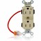 Leviton Straight Blade Receptacle, 5-15R, 15 A, 125V AC, Flush Mount, Self-Grounded M5262-1CI - alternate 1