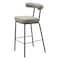 Homeroots 30" Green and Black Chenille and Steel Low Back Bar Height Bar Chair 555711 - alternate 1