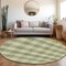 Homeroots 8' Green And Light Green Round Plaid Washable Indoor Outdoor Area Rug 595477 - alternate 5