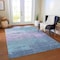 Homeroots 8' X 10' Denim Blue And Sky Blue Striped Washable Indoor Outdoor Area Rug 610880 - alternate 8