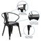 Flash Furniture Black Metal Indoor-Outdoor Chair with Arms, PK4 4-CH-31270-BK-GG - alternate 8
