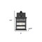 Homeroots Glass panel Matte Black Outdoor Cage Light 398480 - alternate 4
