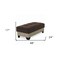 Homeroots 48" Brown and Cream Faux Leather And Microfiber Tufted Storage Ottoman 608926 - alternate 5