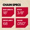 Oregon PowerCut Professional Chainsaw Chain 18", 3/8" Pitch, .050 Gauge, 68DL E68 - alternate 8