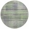Homeroots 8' Artichoke Green Purple And Fern Green Round Striped Washable Indoor Outdoor Area Rug 588042 - alternate 8