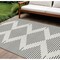 Homeroots 8' X 10' Ivory And Black Geometric Washable Indoor Outdoor Area Rug 598583 - alternate 1