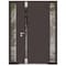 Vdomdoors Aluminum Door Cynex 6777 Brown Entry Steel Metal Modern Painted W16+32+16xH80 Left Inswing CYNEX6777EXD-BRW-W16+32+16xH80-LH-I - alternate 6