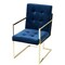 Homeroots Set of Two Tufted Navy Blue and Gold Upholstered Velvet Dining Arm Chairs 543520 - alternate 8