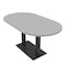 Skutchi Designs Racetrack Conference Table With Power, 36 in W, 72 in L, Grey HAR-RAC-36X72-DOU.BK-U779-NA - alternate 1