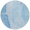 Homeroots 8' Denim Blue And Sky Blue Round Abstract Washable Indoor Outdoor Area Rug 582010 - alternate 7