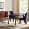 Homeroots Set of Two Tufted Navy Blue and Espresso Upholstered Velvet Dining Side Chairs 543539 - alternate 1