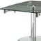 Homeroots 50" Clear And Silver Glass And Metal Self-Storing Leaf Pedestal Base Dining Table 555157 - alternate 4