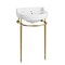 Whitehaus Collection 22 in Console Sink With Semi-Circular Bowl, Single Faucet Drilling, Brass Leg Supports and Overflow WHV022-L32-1H-B - alternate 1
