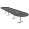 Skutchi Designs 16ft Conference Table With Power Unit | 16 Person Modular Racetrack Meeting Table | Harmony Series HAR-RAC-48X192-T-WA7949-ESIL - alternate 1