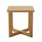 Homeroots 24" Natural Solid Wood Square Cross Legs End Table 564936 - alternate 7