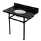 Kingston Brass 36" Black Granite Console Sink with Brass Legs, 8-Inch, 3-Hole, Black Granite/Matte Black KVPK3630KB0 - alternate 1