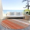 Homeroots 8' Coral Ivory And Gray Round Striped Washable Indoor Outdoor Area Rug 614805 - alternate 7