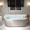 Anzzi Stone Bell 67 in. Flatbottom Freestanding Whirlpool and Air Bathtub with Center Drain and Faucet FT-AZ514WH-CH - alternate 7