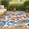 Jonathan Y Julien Paisley High-Low Orange/Blue 5 ft. x 8 ft. Indoor/Outdoor Area Rug AMC102B-5 - alternate 1