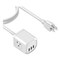 Lax Gadgets Three-Outlet 3-USB Port Surge Protector, 3 AC Outlets/3 USB Ports, 5 ft Cord, White OUT3X3WH - alternate 1