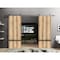 Sartodoors Sliding Double Barn Doors with Hardware, Planum 0012 Oak and Aluminum Strips, Silver 13FT Rail Hang PLANUM0012DB-S-DUB-36 - alternate 1