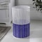Happimess Harper Modern 4.13-Gallon 2-Tone Faux Wicker Cylinder Outdoor Trash Can, White/Blue HPM1101A - alternate 1