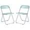 Leisuremod Lawrence Acrylic Folding Chair with Metal Frame, Jade Green, 2PK LF19G2 - alternate 1