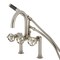 Kingston Brass 7" Center Deck-Mount Clawfoot Tub Faucet with Hand Shower, Brushed Nickel AE8108RX - alternate 1