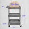 Luxor Utility Cart with Deep Lipped Plastic Shelves, 300 lb Load Capacity, 3 Shelves, 24 in L, 18 in W STC111-G - alternate 10