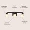 Jonathan Y Staunton 24" 3-Light Farmhouse Cottage Metal LED Vanity Light w/Frosted Glass Shades, Oil Rubbed Bron JYL7524A - alternate 10