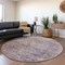 Homeroots 8' Plum And Lavender Round Floral Washable Indoor Outdoor Area Rug 605749 - alternate 6
