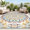 Jonathan Y Flora Abstract Bold Mandala High-Low Red/Blue/Yellow 5 ft. x 8 ft. Indoor/Outdoor Area Rug AMC112A-5 - alternate 1