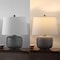 Jonathan Y Qualm 20" Coastal Farmhouse Textured Resin/Metal Rounded Barrel LED Table Lamp, Gray, 2PK JYL9208B-SET2 - alternate 10