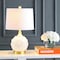 Jonathan Y Ilsa 22" Dotted Glass/Metal LED Table Lamp, White/Brass Gold JYL6200A - alternate 7