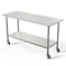 Koolmore 24'' x 60'' 18-Gauge 304 Stainless Steel Commercial Work Table with Casters CT2460-18C - alternate 7