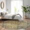 Homeroots 8' Artichoke Green And Denim Blue Round Medallion Washable Indoor Outdoor Area Rug 616042 - alternate 5