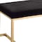Homeroots 40in Black and Champagne Upholstered Faux Fur Bench 286427 - alternate 6