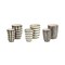 Homeroots Set of Six Black And Ivory Ceramic 2 Ounce Geometric Round Pot Planters, 6PK 517966 - alternate 6
