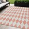 Homeroots 5' X 8' Salmon And Ivory Geometric Washable Indoor Outdoor Area Rug 577104 - alternate 1