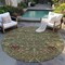 Homeroots 8' Fern Green Brown And Red Round Floral Washable Indoor Outdoor Area Rug 603415 - alternate 9