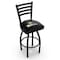 Holland Bar Stool Co 25" Blk Wrinkle Wright State Swivel Bar Stool, Ladder Back L01425WrtStU - alternate 1