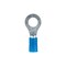 Gb Ring Terminal, 600 V, 16 to 14 AWG Wire, 5/16 to 3/8 in Stud, Vinyl Insulation, Blue, 7PK 21-1055 - alternate 3