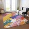 Homeroots 8' X 10' Gold Purple And Teal Blue Abstract Washable Indoor Outdoor Area Rug 611219 - alternate 8