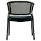 Leisuremod Ervilla Dining Chair in Black Steel Frame with Black Wicker Back and Black Seat, 2PK ECBL-20BL-BL2 - alternate 5