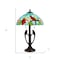 Homeroots 22" Bronze Two Light Tiffany Table Lamp With Aqua and Red Floral Shade 524677 - alternate 6