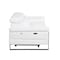 Homeroots 77in White and Black Italian Leather Power Reclining Loveseat 720502 - alternate 9