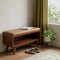 Homeroots 35in Brown Genuine Leather and Solid Wood Upholstered Storage Bench With Cabinet 717469 - alternate 8