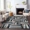Homeroots 8' X 10' Black Gray And Ivory Geometric Washable Indoor Outdoor Area Rug 598241 - alternate 6
